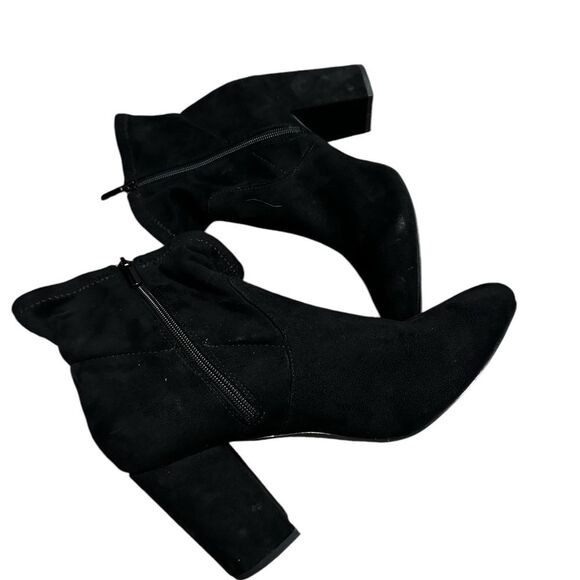 Torrid black zip up square block heel stretch ankle booties size 11 - Picture 2 of 13